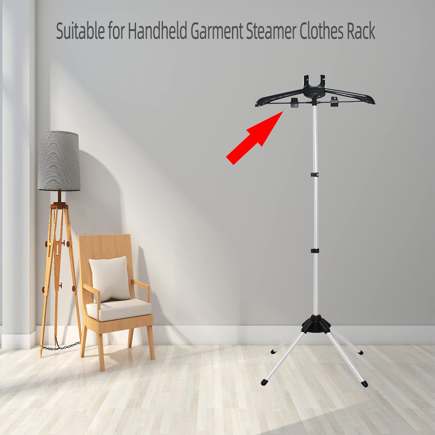 Garment Steamer Hanger with Ironing Gloves - Portable Clothes Steaming Rack for Wrinkle Removal - Handheld Steamer Stand for Home & Travel Use - Perfect for Dresses, Suits & Delicate Fabrics
