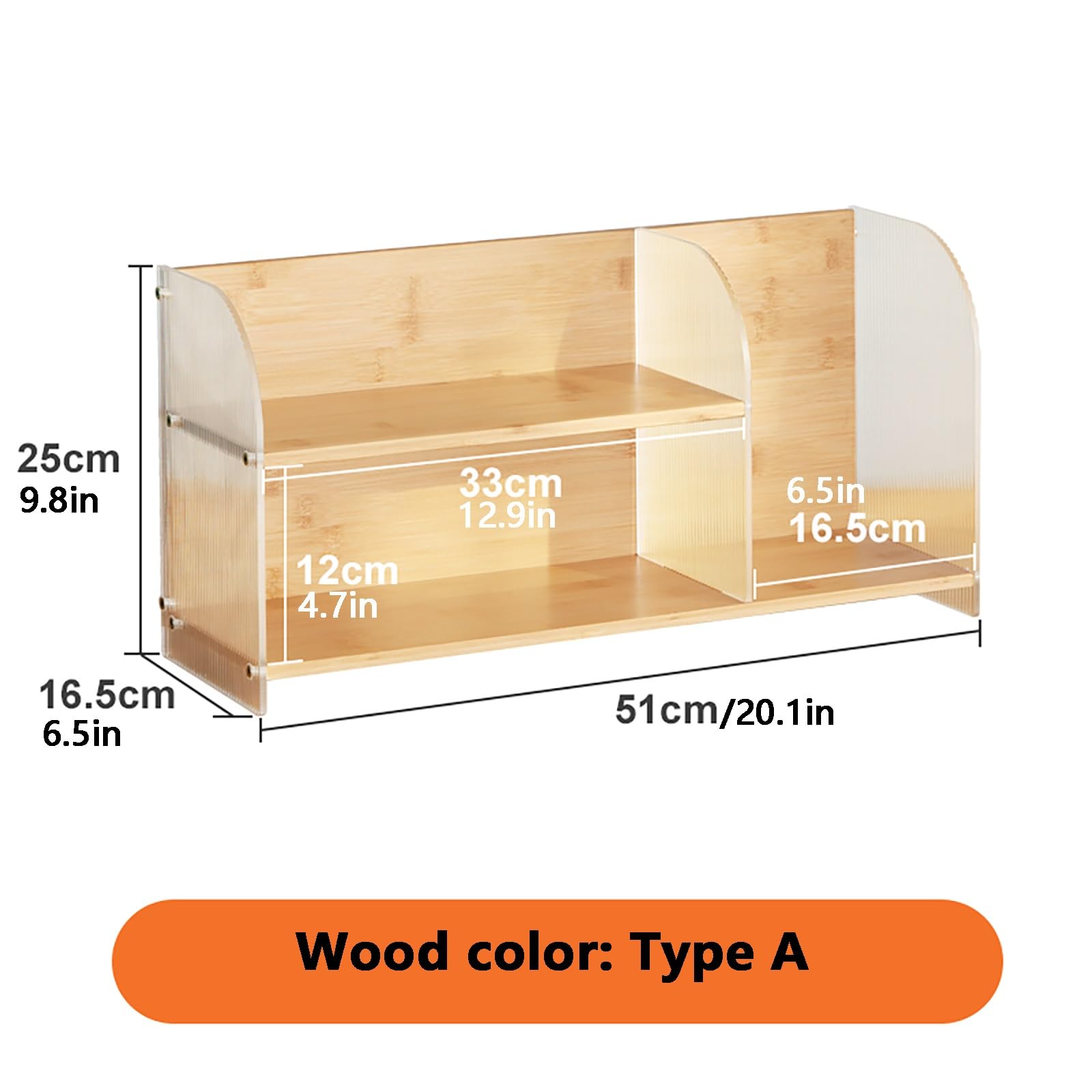 Wooden Desktop Shelf Organizer - Multi-Purpose Storage Rack for Books, Cups & Decor | Perfect for Dorm, Kitchen, Bathroom, Bedroom & Living Room | Space-Saving Home & Office Organization Solution