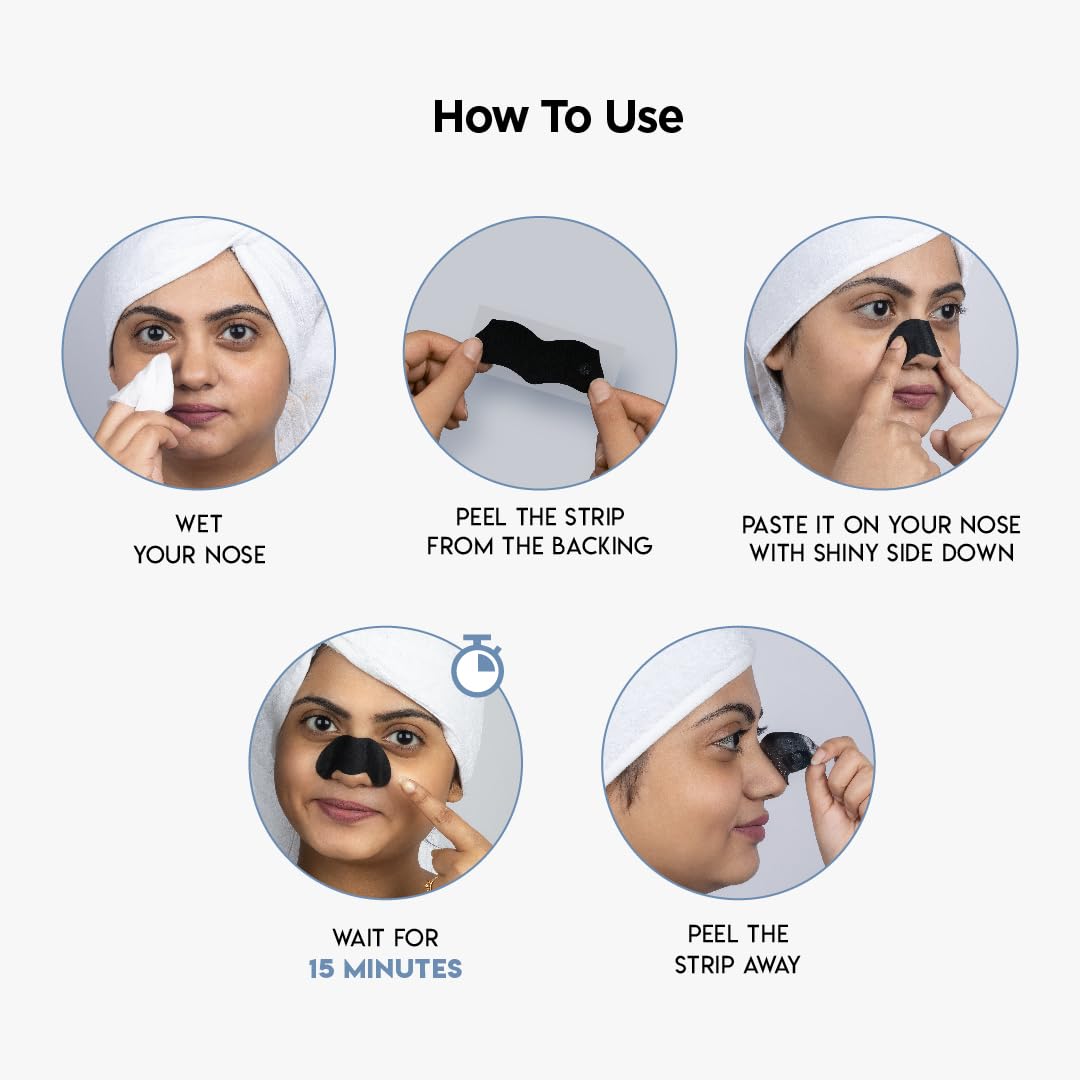 FURR By Pee Safe Blackhead Remover Bamboo Charcoal Nose Strips (6 Pack) - Deep Cleansing Pore Strips with Aloe Vera & Tea Tree Oil - Reduces Blackheads, Whiteheads, Excess Oil & Dirt - Gentle Skin Care for Men & Women - Perfect for Daily Facial Cleansing Routine