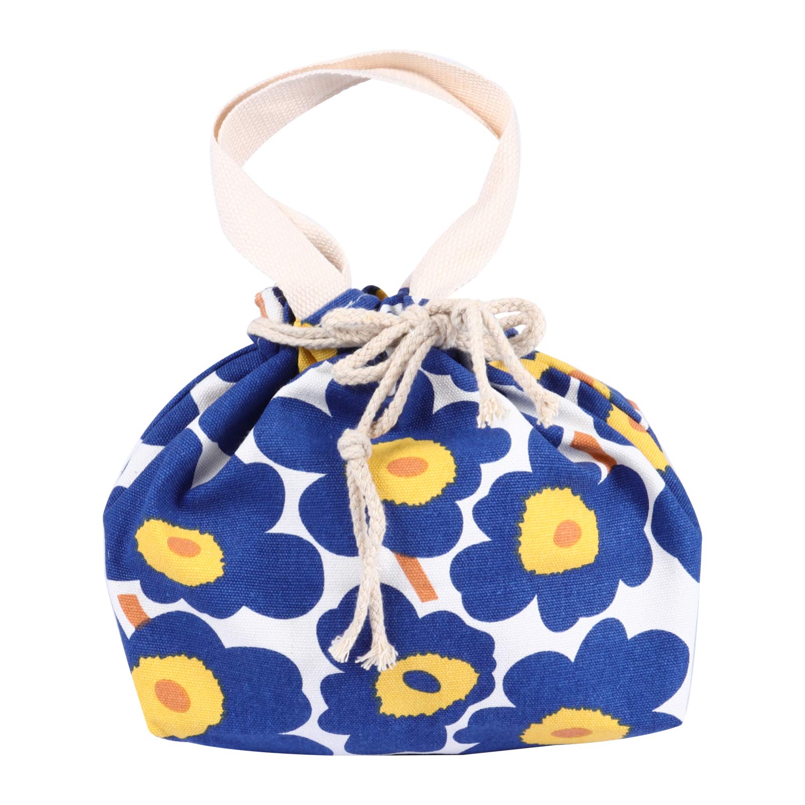 Hemoton Japanese Flower Canvas Lunch Bag - Insulated Leak-Proof Bento Tote for Men & Women | Perfect for Work, School, Picnics & Travel