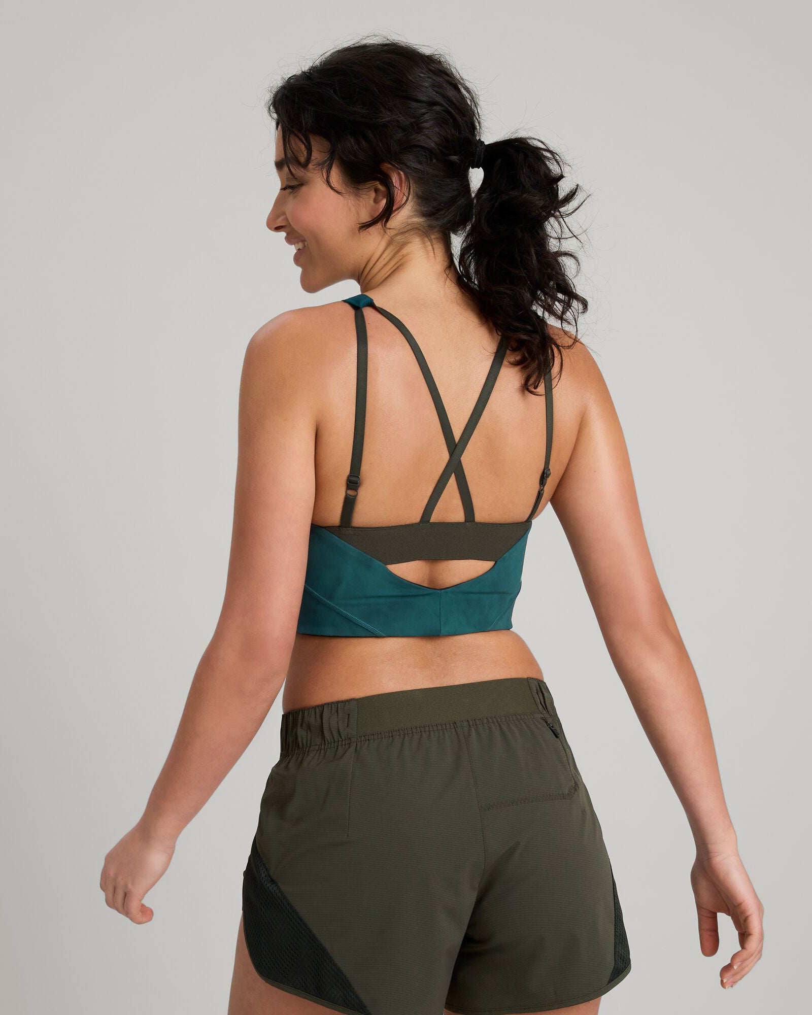 WELL.DER.NESS Women's Yoga Crop Top - Deep Lagoon Sunburst Print Workout Shirt for Gym, Running & Fitness | Breathable & Stylish Activewear