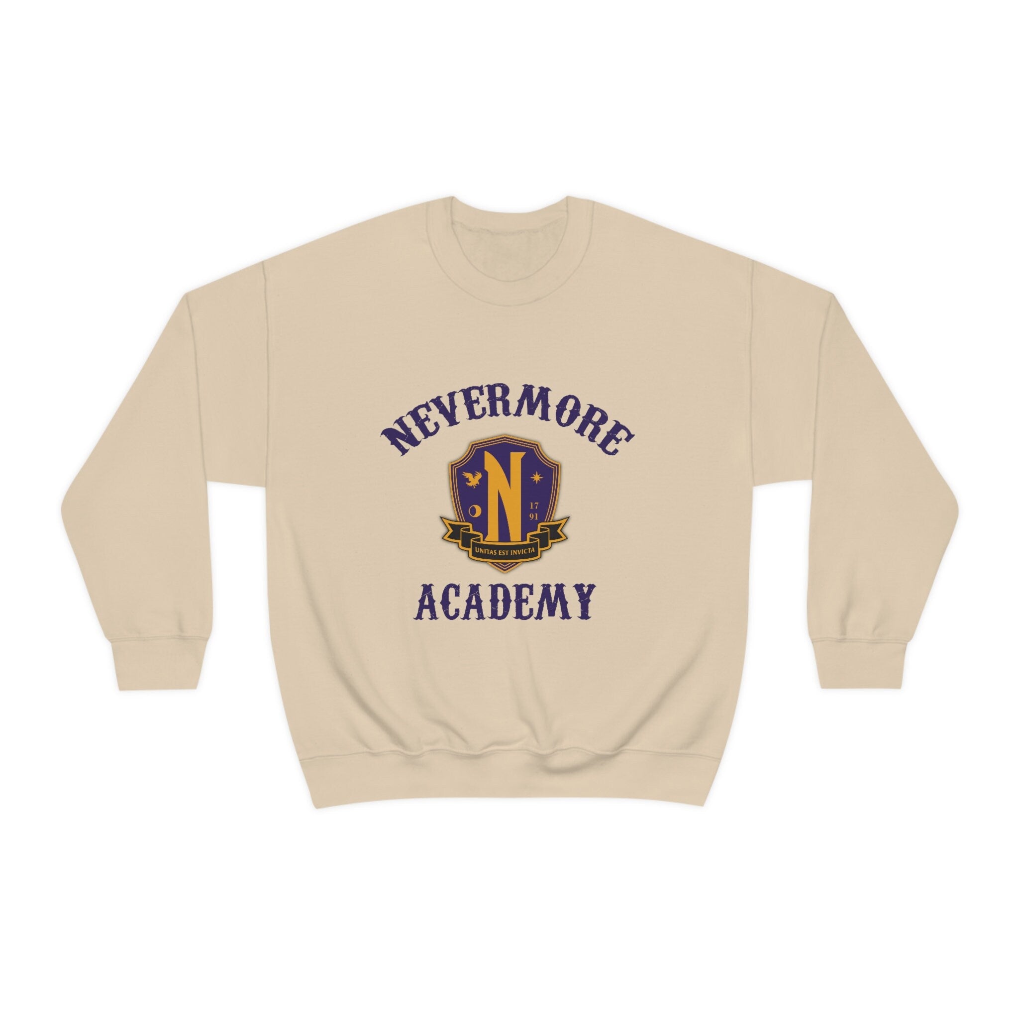 Nevermore Academy Sweatshirt | Wednesday Addams Hoodie | Addams Family Horror Sweater | Gothic Fashion for Halloween & Cosplay | Unisex Pullover for TV Show Fans