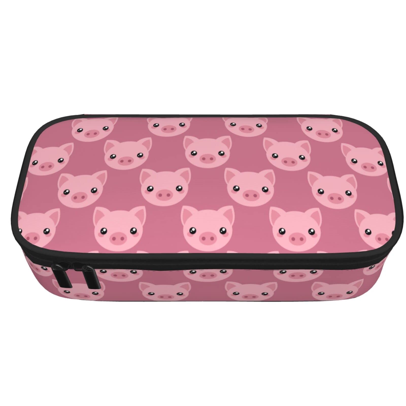 Emoming Cute Cartoon Pink Pig Pencil Case - Large Capacity Zippered Pen Pouch & Desk Organizer for School, Office & Makeup Storage | Perfect for College, Middle School Students & Office Supplies
