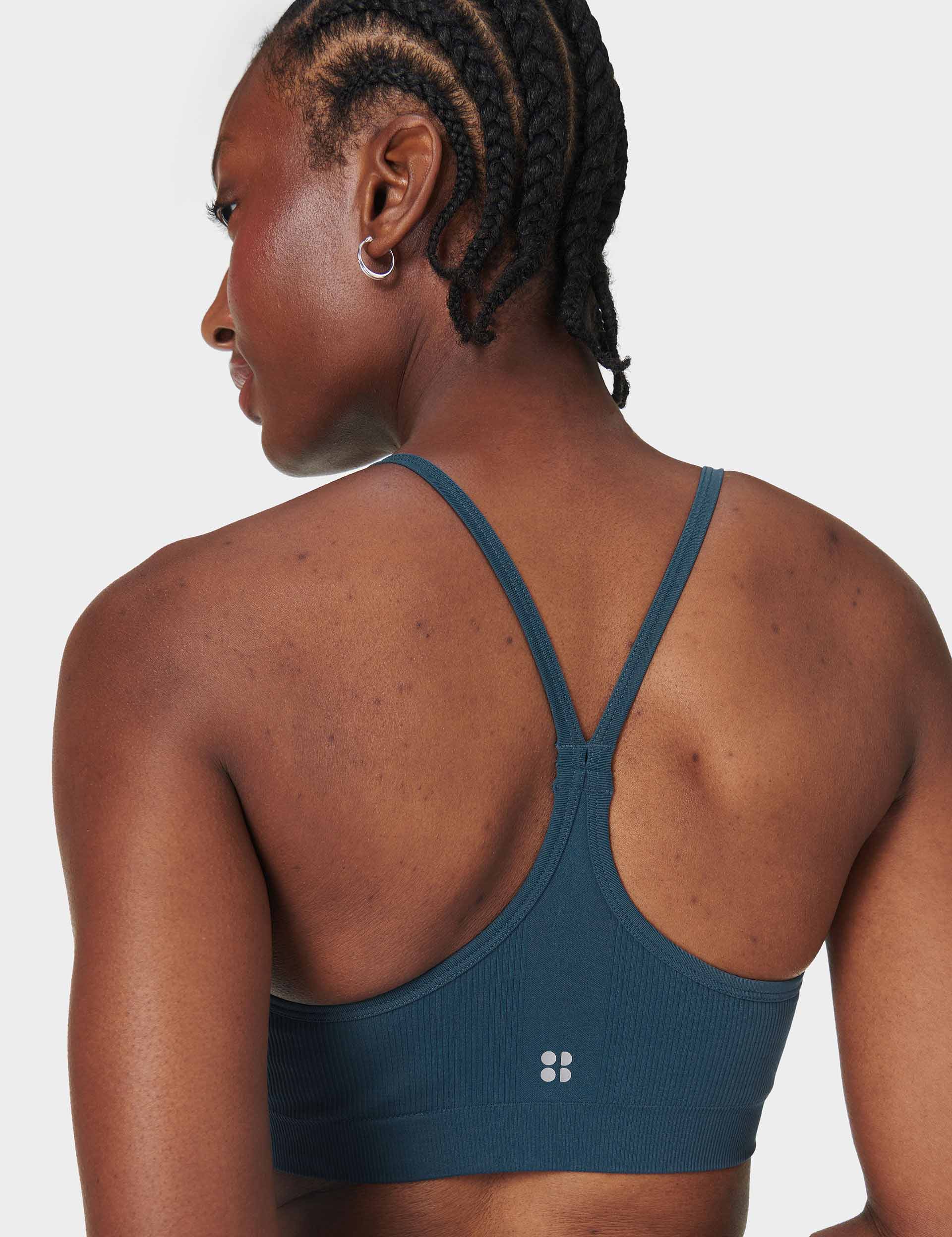 Spirit Restored Yoga Bra - Breathable & Supportive Sports Bra in Subdued Blue | Perfect for Yoga, Pilates & Gym Workouts