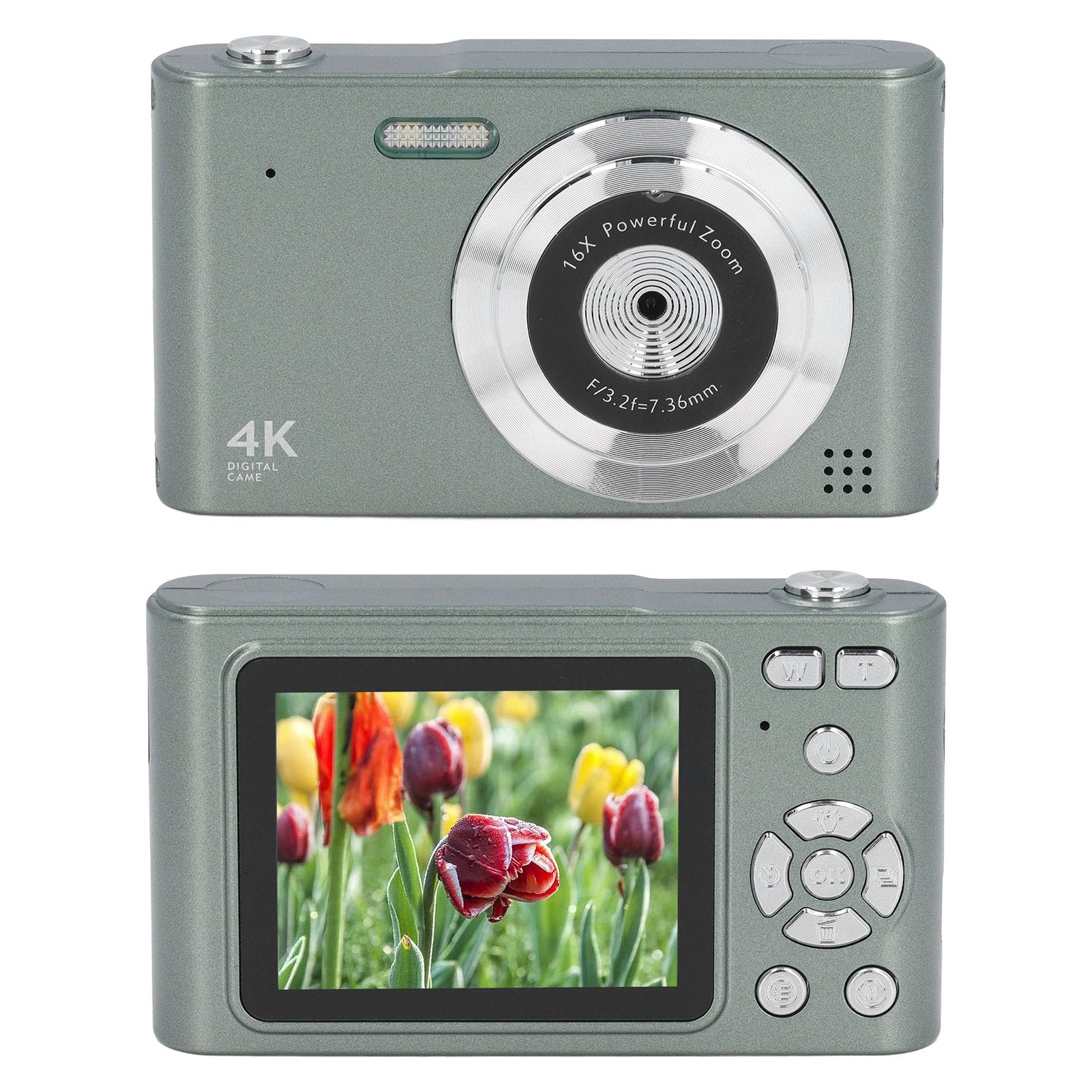 4K Digital Camera for Photography & Vlogging - 48MP, 16X Zoom, Auto Focus, Anti-Shake - Compact Point and Shoot Travel Camera for YouTube, TikTok, Blogging (Green) - Perfect for Travel, Outdoor Adventures & Social Media Content Creation