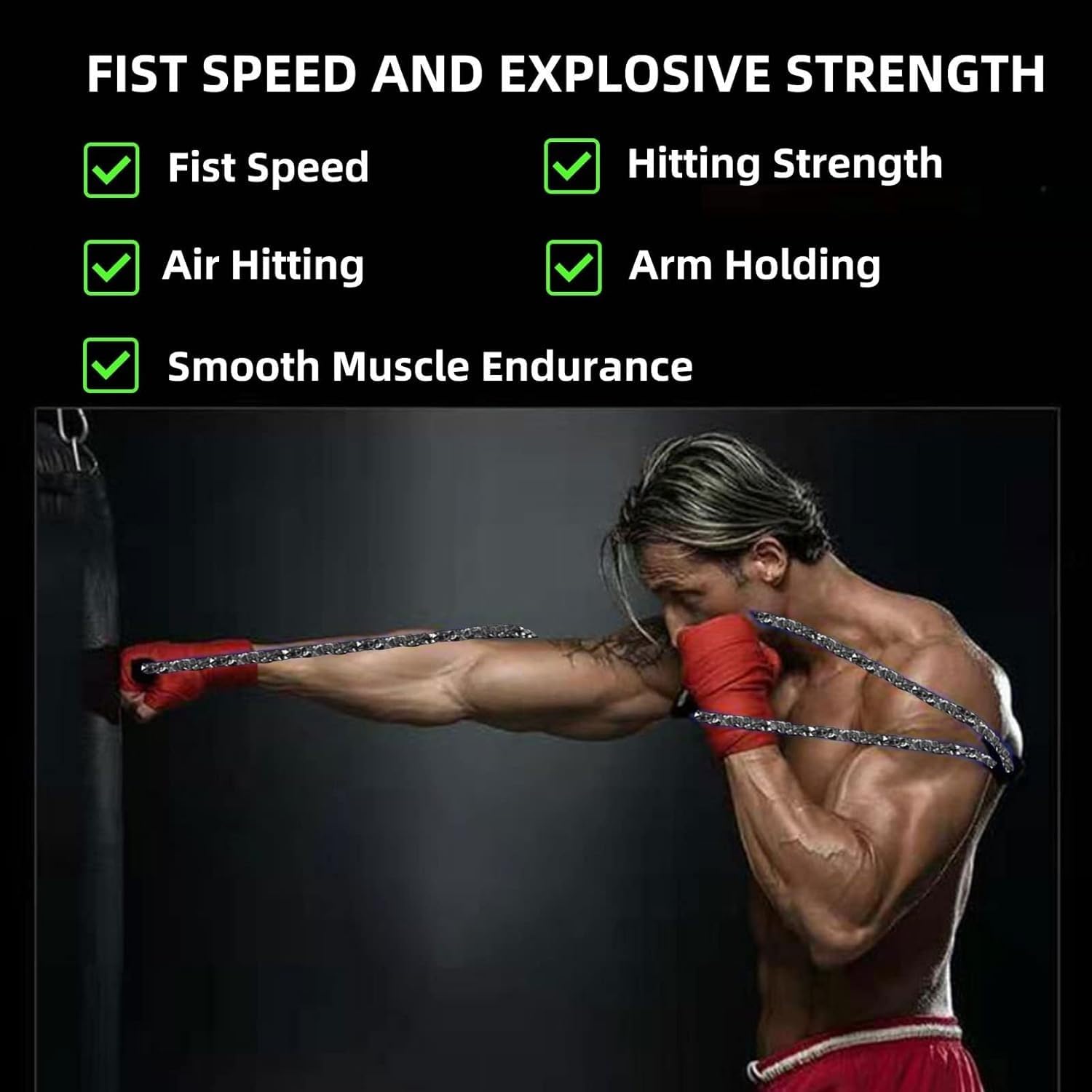 Premium Boxing Training Equipment Set - Resistance Bands for Shadow Boxing, Kicking & Punching | Full Body Workout Accessories for Home Gym | Men & Women Fitness Gear | Ideal for MMA, Kickboxing & Cardio Training