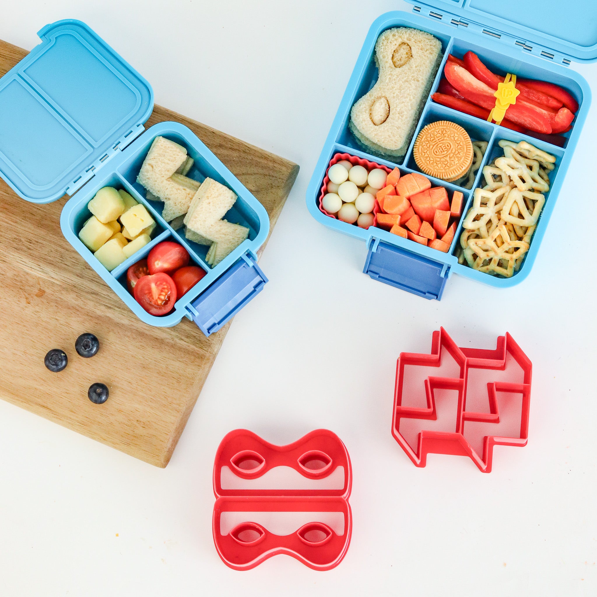 Superhero Sandwich Cutters Set of 2 - Fun Lunch Box Cookie Cutters for Kids - Perfect for School Lunches, Parties & Healthy Snacks
