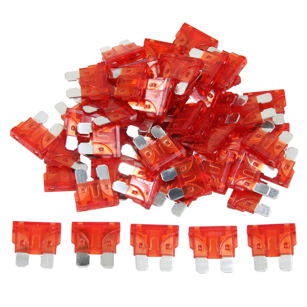 55-Piece 10 Amp Standard Blade Fuse Kit - 10A Automotive Fuses for Cars, Trucks & RVs - Perfect for Vehicle Electrical System Protection & DIY Repairs
