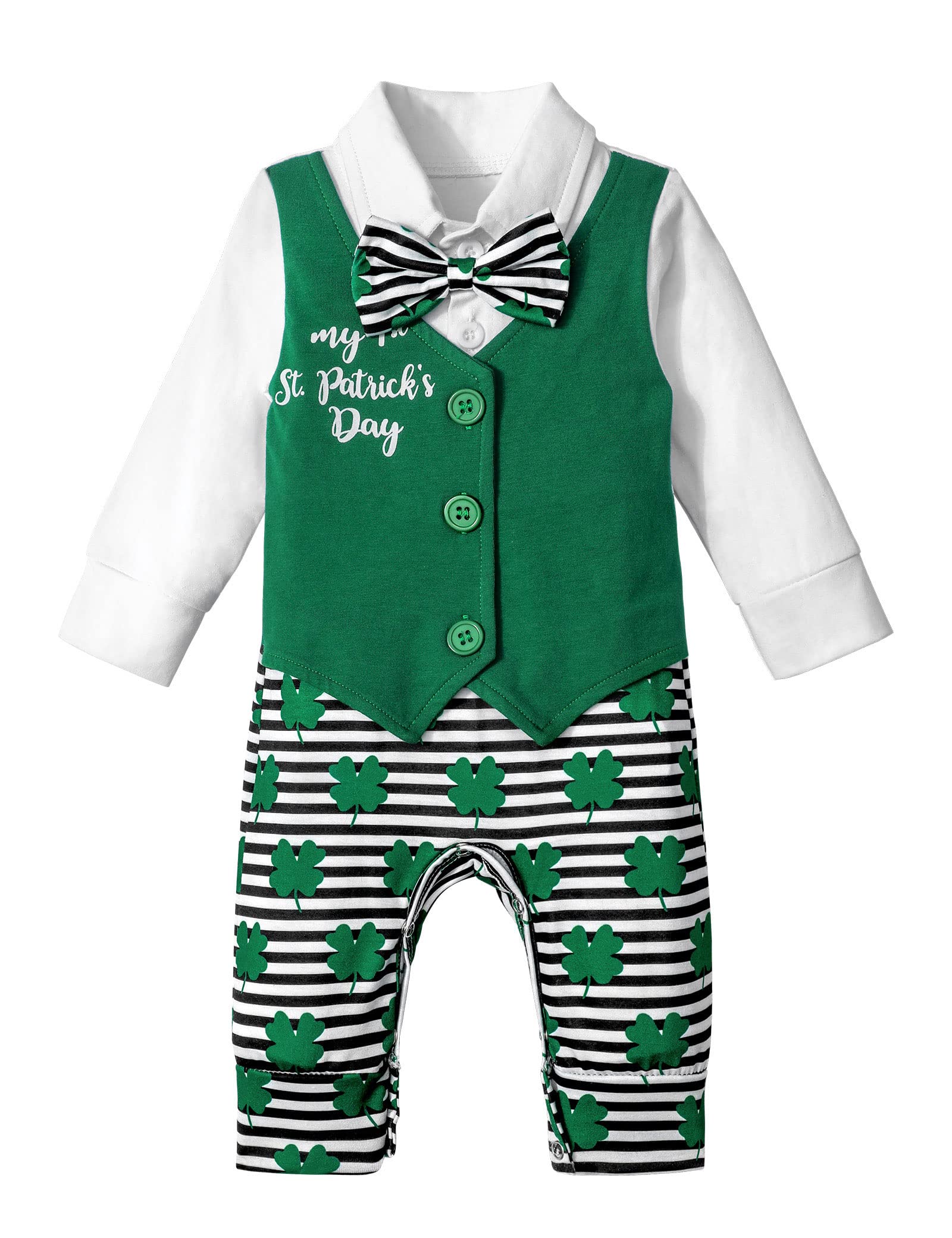 St. Patrick's Day Baby Boy Outfit - Cute Green Gentleman Onesies for Infant Boys | Perfect for Holiday Photos, Parties & Family Celebrations