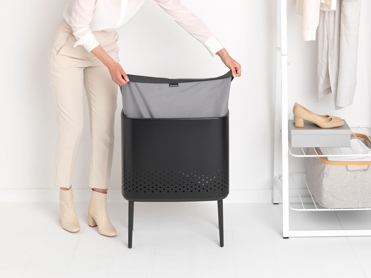BO 60L Laundry Hamper with Lid - Foldable Clothes Basket for Bedroom, Bathroom, and Dorm Organization - Perfect for Sorting and Storing Dirty Laundry