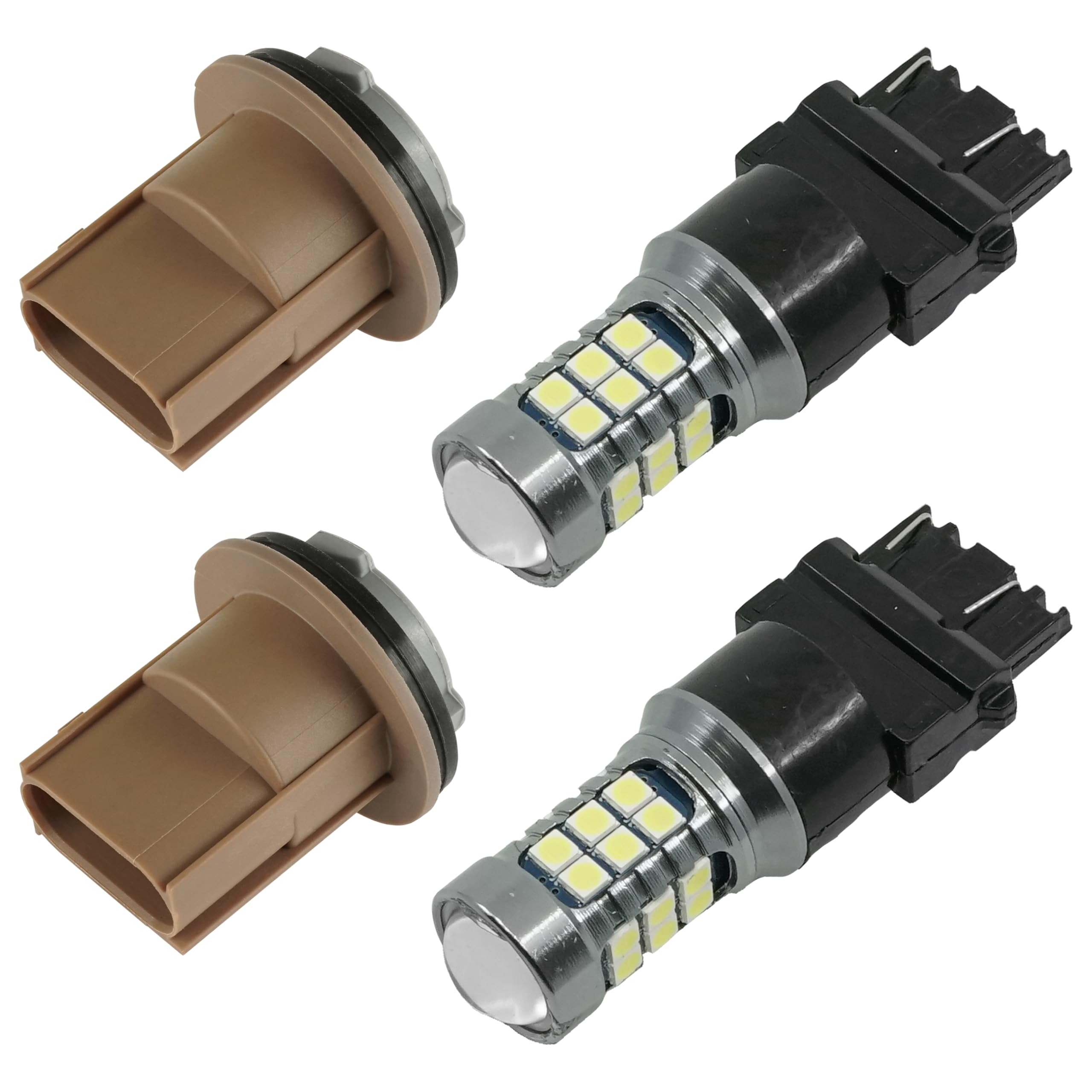 Caltric 2-Pack LED Tail Light Bulb & Socket Replacement for Polaris RZR 800 / S 800/4 800 (2009-2014 Models) - Waterproof Off-Road ATV Accessories for Night Riding & Trail Adventures