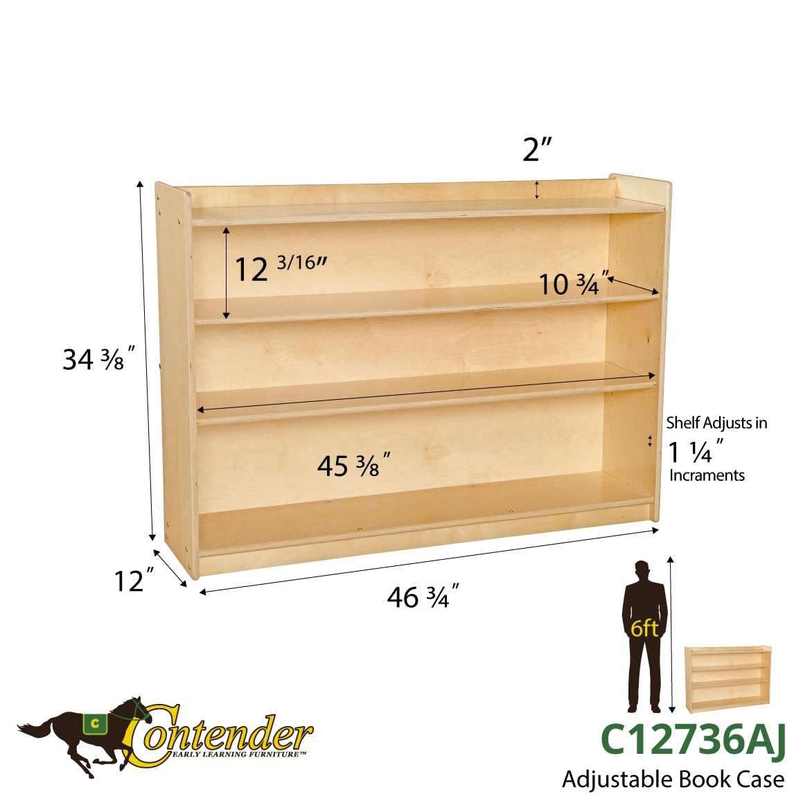 Adjustable Mobile Bookshelf with Lip - 35.5