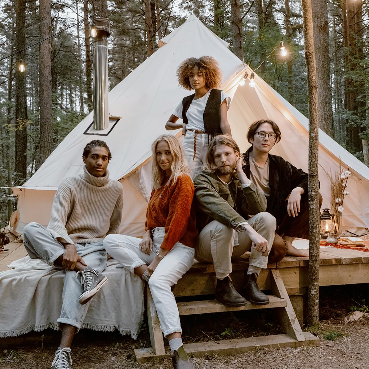 **Premium 4-Season Canvas Bell Tent for Glamping & Camping - 3M/4M/5M Yurt Tent with Stove Jack - Durable Family Outdoor Tent for Hunting, Parties & Backyard Adventures (3M - 9.8FT)**    **Use Cases:** Perfect for family camping, luxury glamping, outdoor hunting trips, backyard parties, and wilderness adventures.
