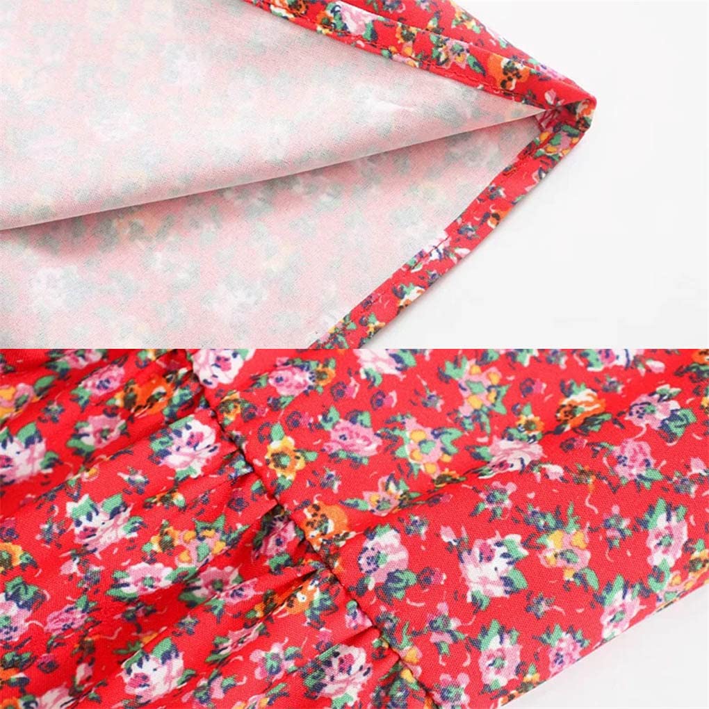 Women's Summer Floral Printed Short-Sleeve Boho Dress - Casual Beachwear, Vacation Outfit & Outdoor Party Dress