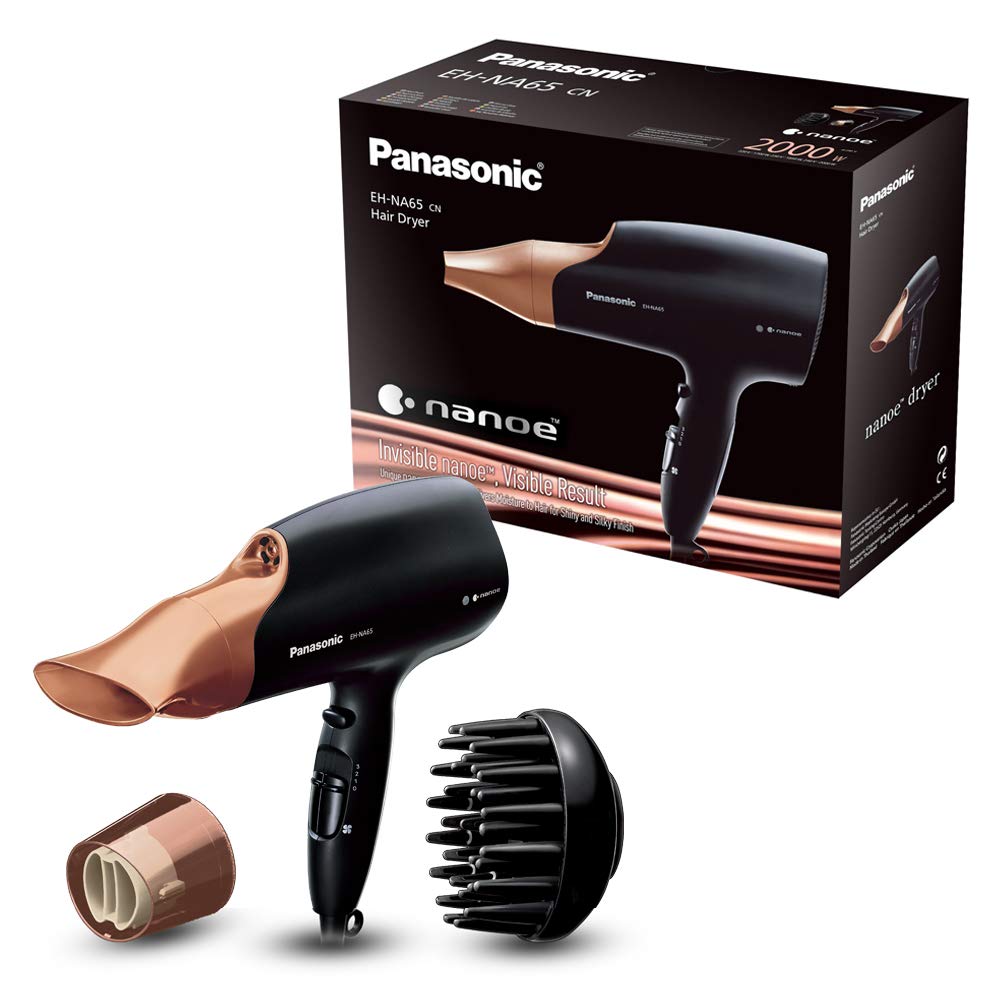 Panasonic EH-HS99 Nanoe Hair Straightener & EH-NA65CN Rose Gold Nanoe Hair Dryer Set - Reduces Frizz & Damage for Shiny, Healthy Hair - Perfect for Home Styling & Salon-Quality Results