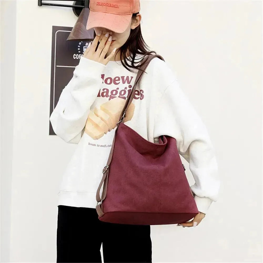 Stylish Women's Designer Canvas Backpack - Durable & Lightweight for Travel, Work & School | Fashionable & Functional Everyday Use