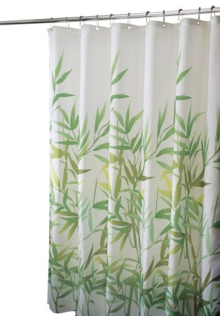 Stylish Green Anzu Shower Curtain for Bathroom Decor - Waterproof & Durable Fabric with Rust-Resistant Hooks - Perfect for Modern, Vintage, or Japanese-Inspired Bathrooms
