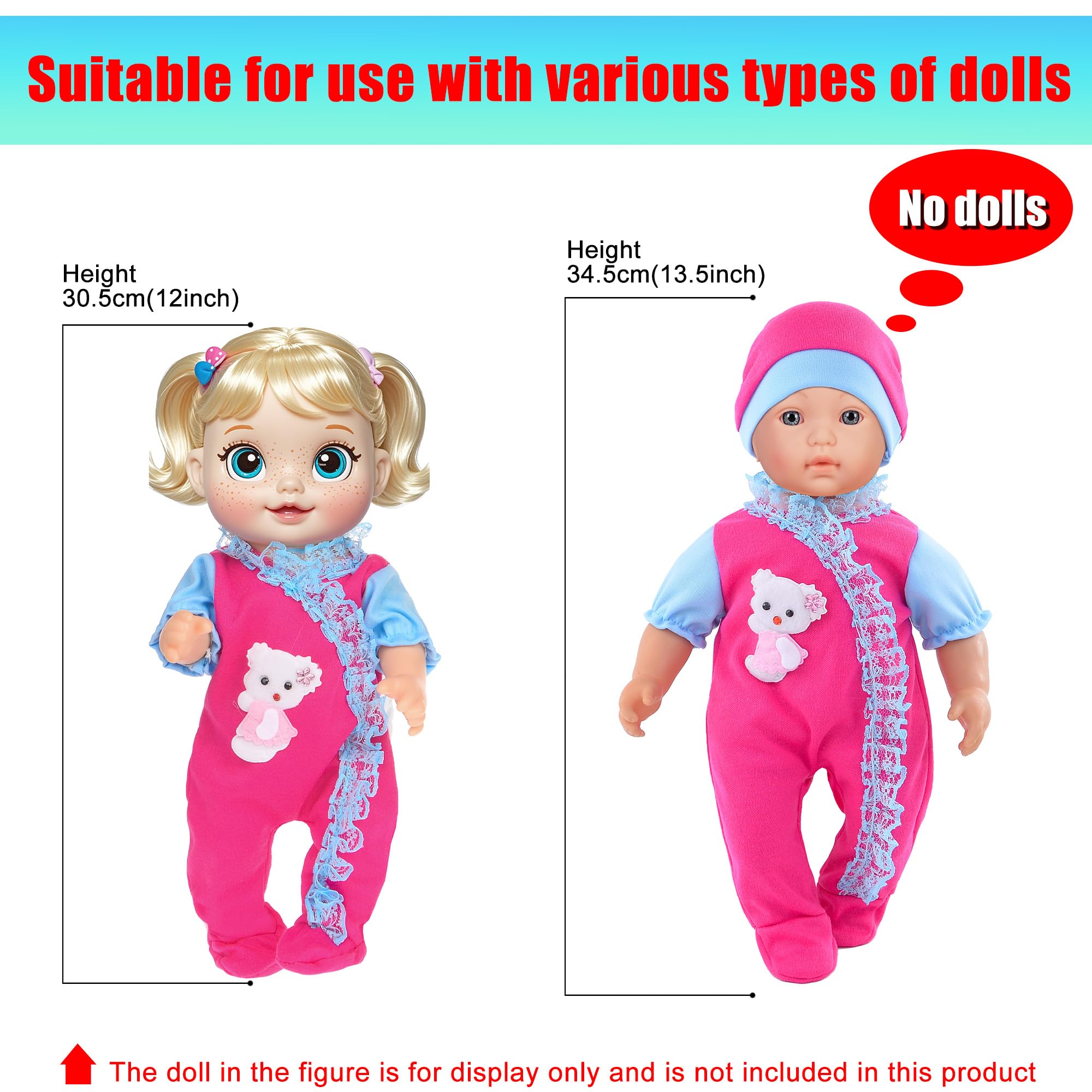 7 Sets of Adorable Doll Clothes with Hats & Headbands - Perfect for 10