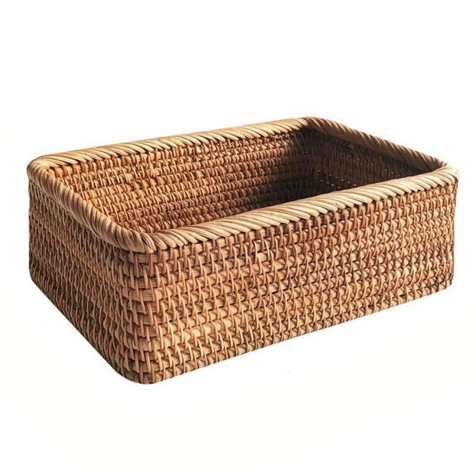 Hand-Woven Wicker Basket - Large Rattan Storage Basket for Kitchen Countertop, Fruits, Vegetables & Home Organization | Perfect for Farmhouse Decor, Pantry Storage & Living Room Organization
