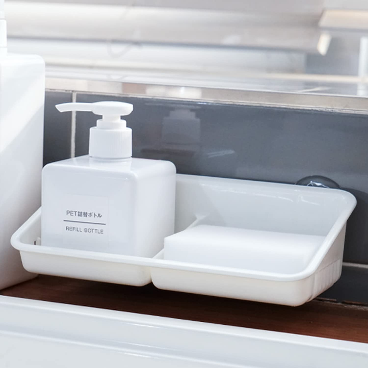 Carrotez Kitchen Sink Sponge Holder - Sink Caddy Organizer with Strong Suction for Sponges, Scrubbers & Soap | Space-Saving Storage for Kitchen & Bathroom Sink | Perfect for Dishwashing & Cleaning Tasks