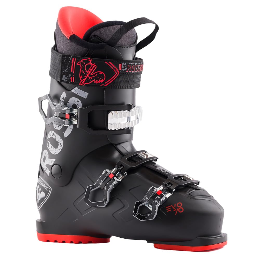 Rossignol Evo 70 Men's Ski Boots - Comfortable Relaxed Fit Snow Boots for Alpine Skiing - Black - Perfect for Resort Skiing & Winter Sports