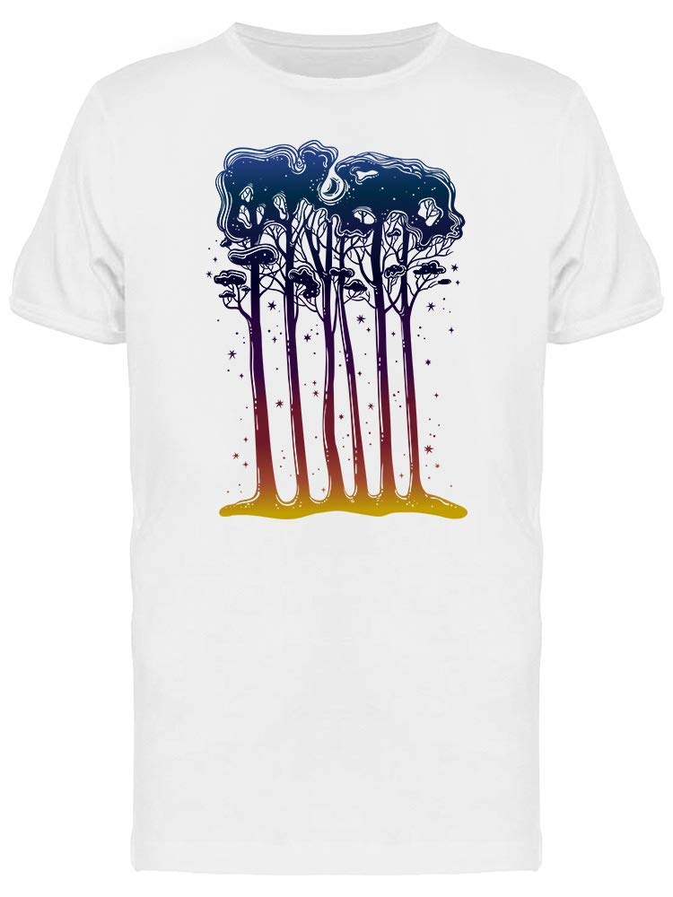 Men's Tall Trees Silhouette Graphic T-Shirt - Nature Inspired Casual Tee for Outdoor Enthusiasts & Nature Lovers