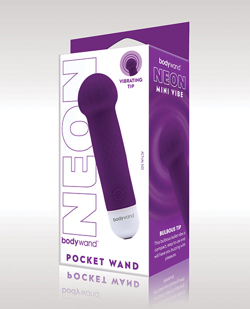 Bodywand Mini Pocket Wand - Rechargeable Silicone Massager for Women, Neon Purple - Perfect for Travel, Home Relaxation & Stress Relief
