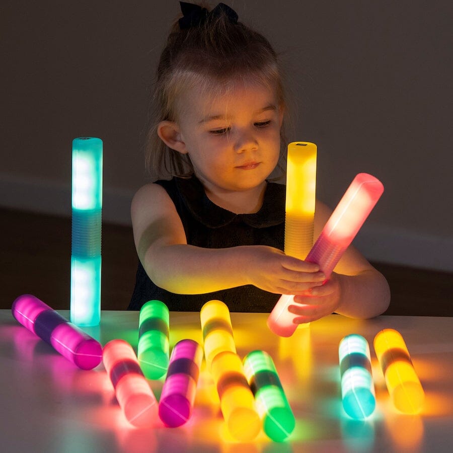 Glow in the Dark Light Up Cylinders - Set of 12 Party Glow Sticks for Nighttime Events, Raves, Concerts & Camping Adventures