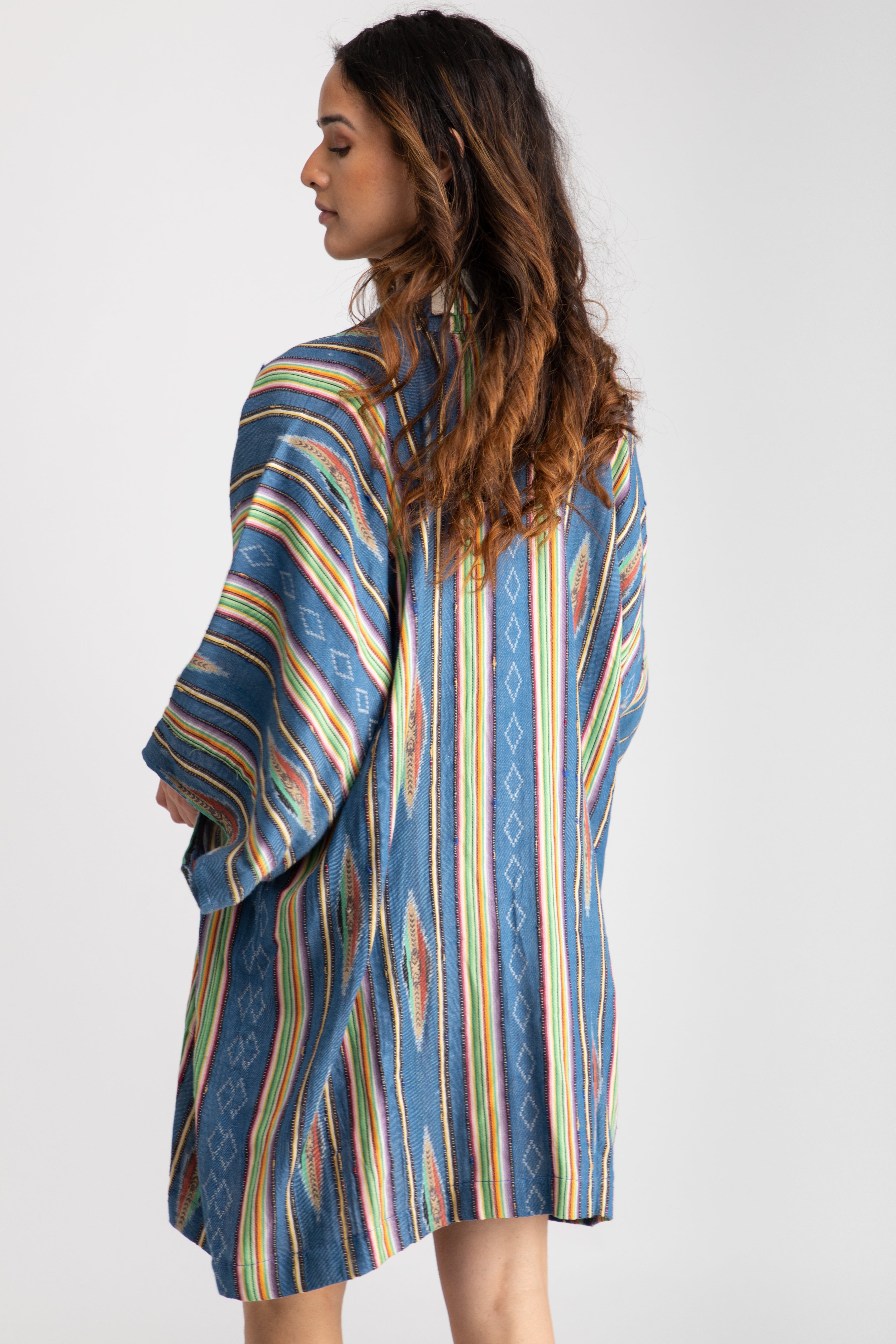 Stylish Ikat Striped Jacket for Women - Lightweight Spring/Summer Cover-Up - Perfect for Beach, Vacation & Casual Outings