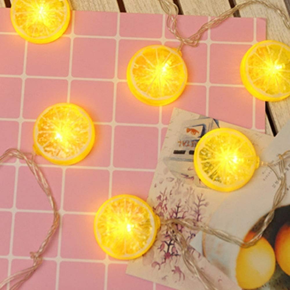 20 LED Lemon String Lights - 3m Fairy Lights for Indoor & Outdoor Decor, Bedroom, Garden, Party | Waterproof & Energy-Efficient Decorative Lighting for Walls, Deck, Backyard, Wedding, Christmas