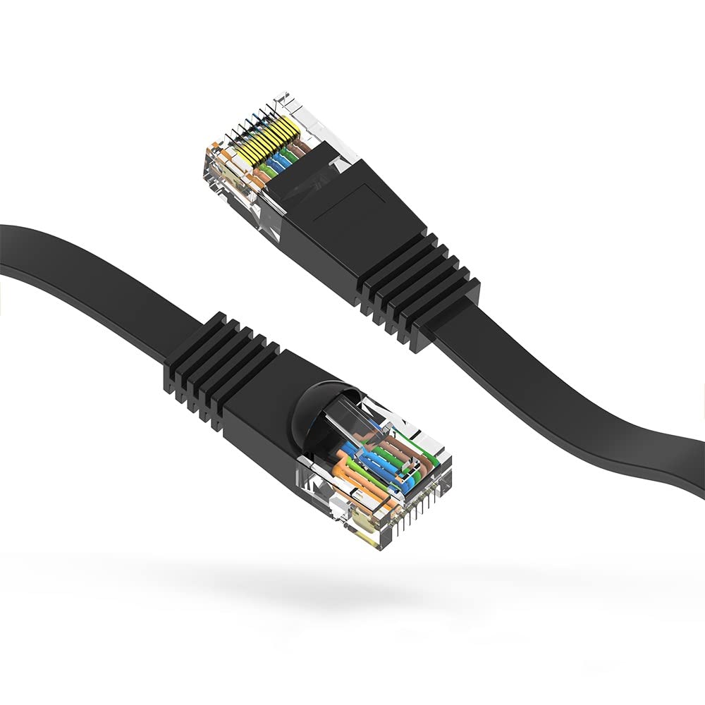 eDragon 40-Pack 0.5ft Cat6 Flat Ethernet Cable - High-Speed Gigabit LAN Network Patch Cord (0.2 Meters, RJ45) for Xbox, PS5, Router, Switch, PC, Laptop - Compatible with Cat5e/Cat6 - Black - Perfect for Home Office, Gaming Setup & Network Installations