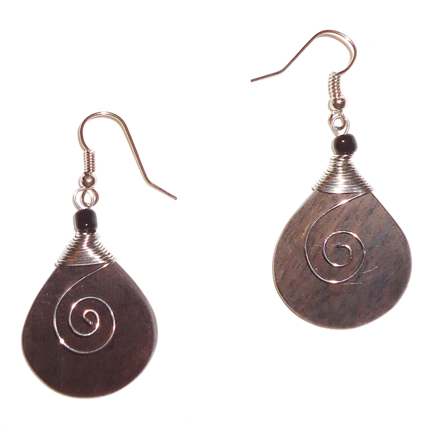 Stylish Ebony Wood Earrings with Stainless Steel Hooks - Perfect for Women's Casual & Formal Occasions