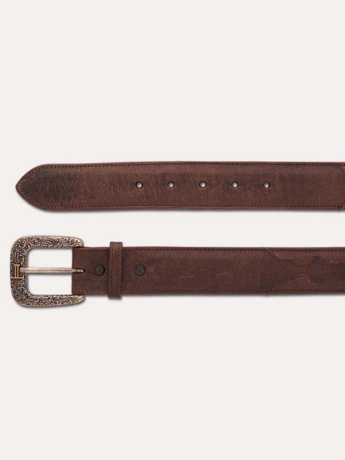 Lucchese W2251 Men's Smooth Goat Leather Western Belt in Chocolate Brown - Perfect for Cowboy Boots, Rodeo Events & Western Fashion