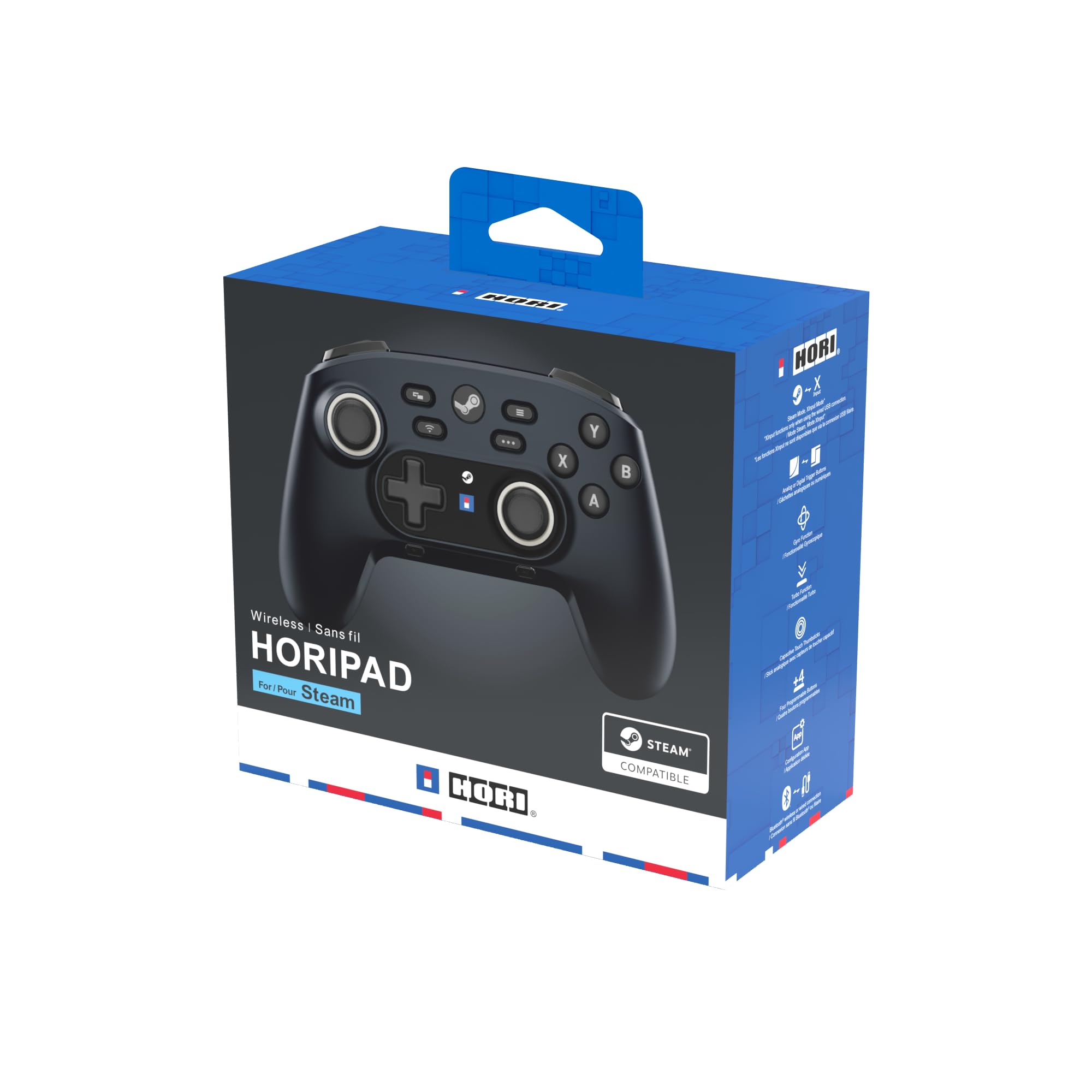 HORI Wireless HORIPAD Pro Controller for Steam - Midnight Black | Ergonomic PC Gaming Controller with Customizable Buttons for Steam Games | Perfect for FPS, RPG & Strategy Gaming on Windows PC