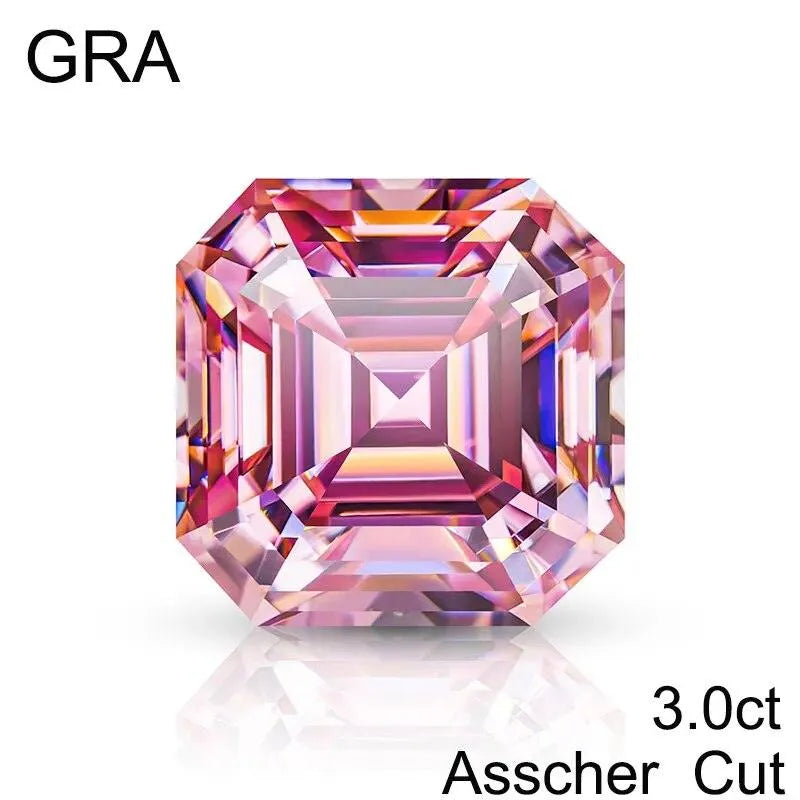 **100% Real Pink Loose Moissanite Gemstone - Lab-Created for Women's Jewelry (Round/Pear/Emerald/Oval Cut) | GRA Certified | Perfect for Engagement Rings, Wedding Bands & Fashion Jewelry**