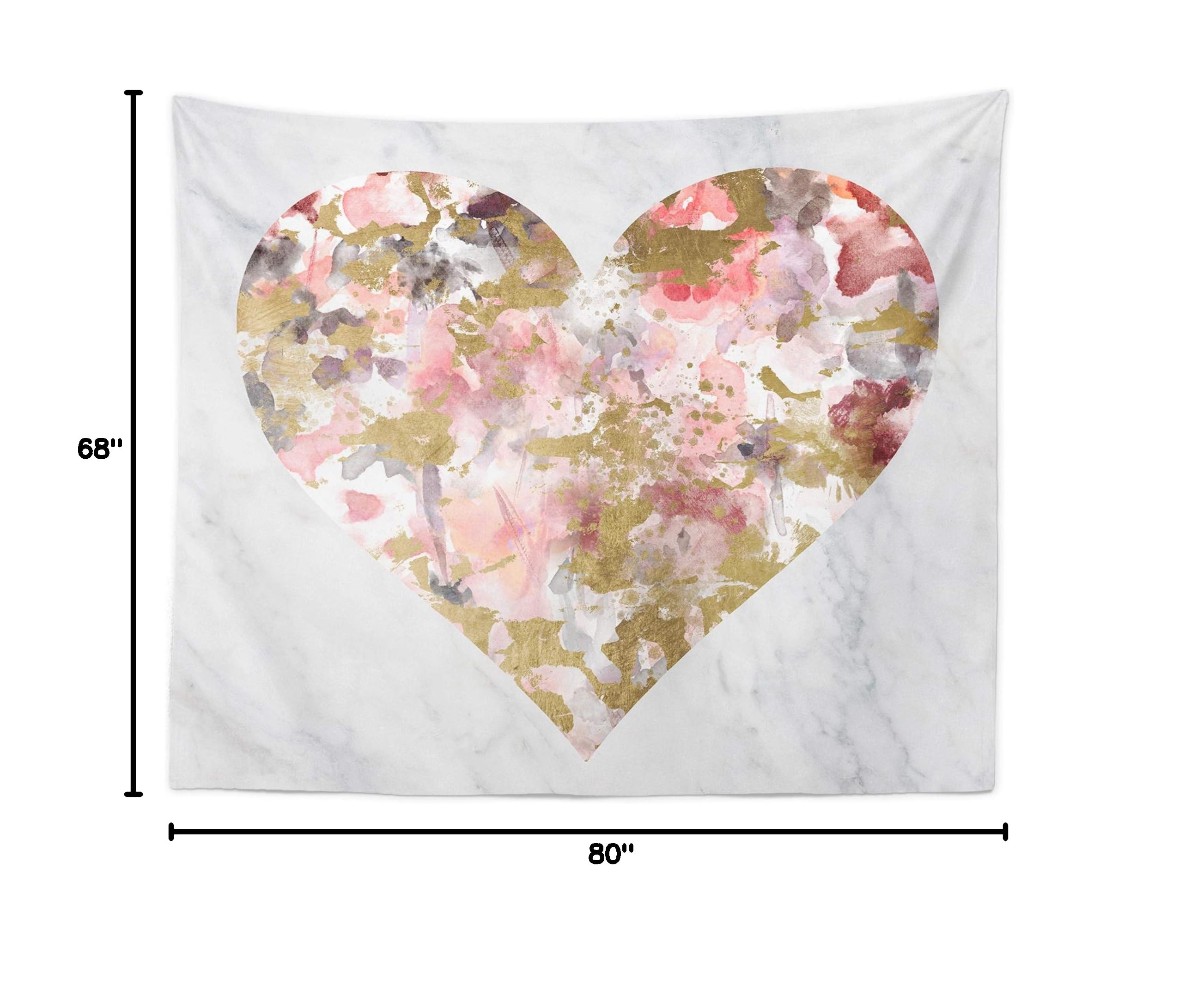 Wilderness Hearted Gold & Pink Tapestry Wall Art - 80