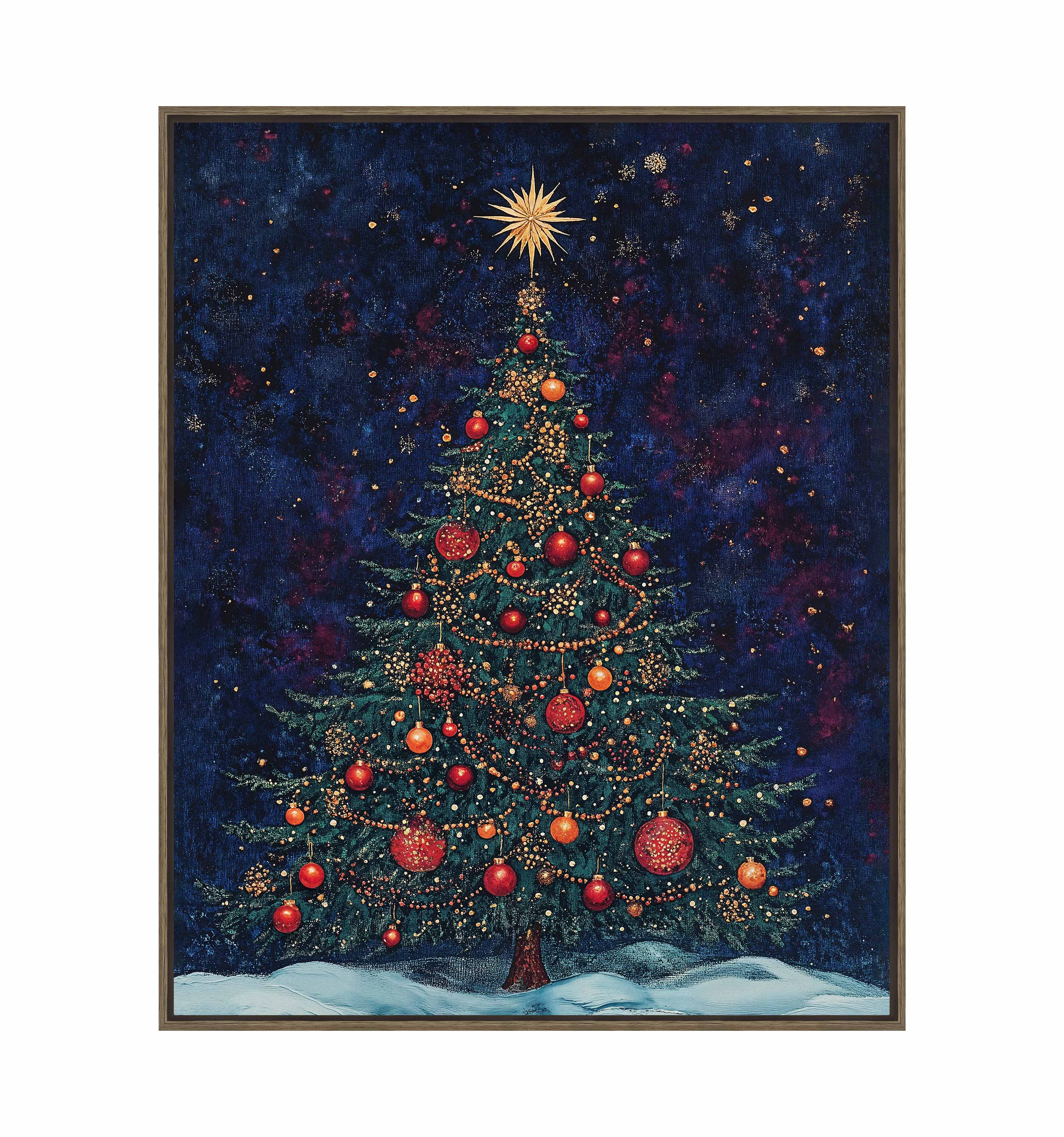 Homestead Christmas Spruce Gallery Wrapped Canvas Wall Art - Perfect for Holiday Home Decor, Living Room & Bedroom Christmas Decorations