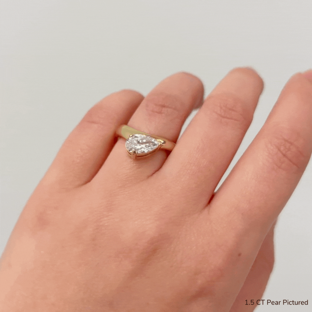 Cloud Offset Pear Ring - Elegant Dainty Stackable Jewelry for Women, Perfect for Everyday Wear, Gifts & Special Occasions