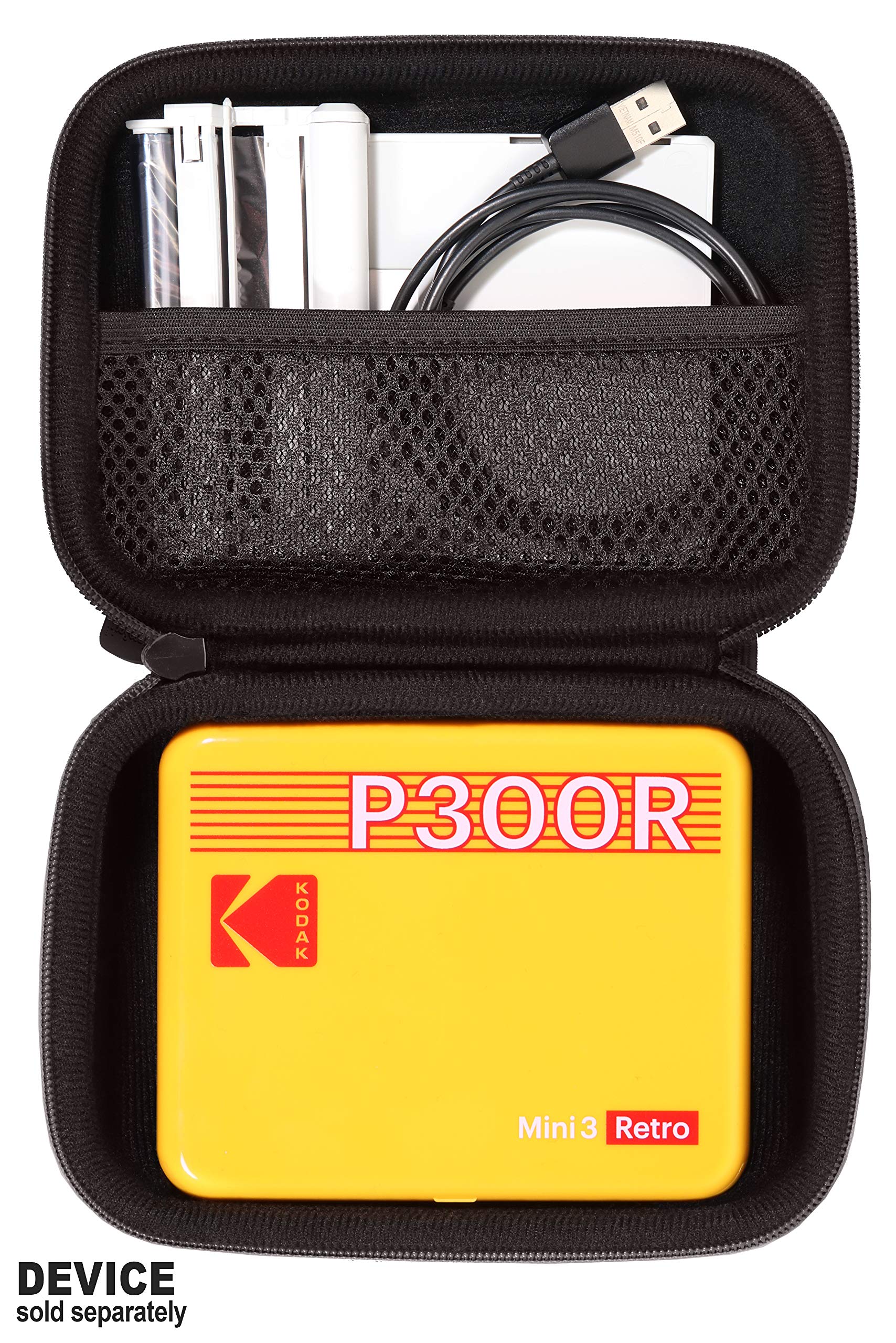 CaseSack Protective Case for Kodak Mini 3 Retro, Mini Shot 3 Retro 2-in-1 & Zink Kodak Step Printer - Durable Cover for All-New Mini 3 Square - Perfect for Travel, Home & Office Photo Printing Accessories