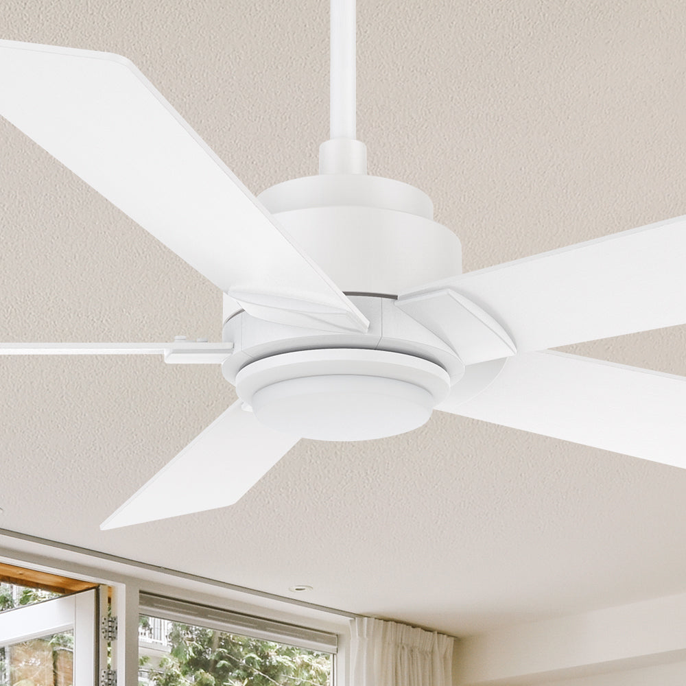 Aspen Smart Ceiling Fan with LED Light - Remote Control, 56 Inch, Energy Efficient, Quiet DC Motor for Bedroom, Living Room, Patio (Indoor/Outdoor Use)