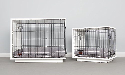 Omlet Fido Studio Dog Crate - Modern Furniture Style Pet Crate for Puppy Training & Adult Dogs - Comfortable Safe Space for Small Dogs - White - Perfect for Home, Office & Travel Use