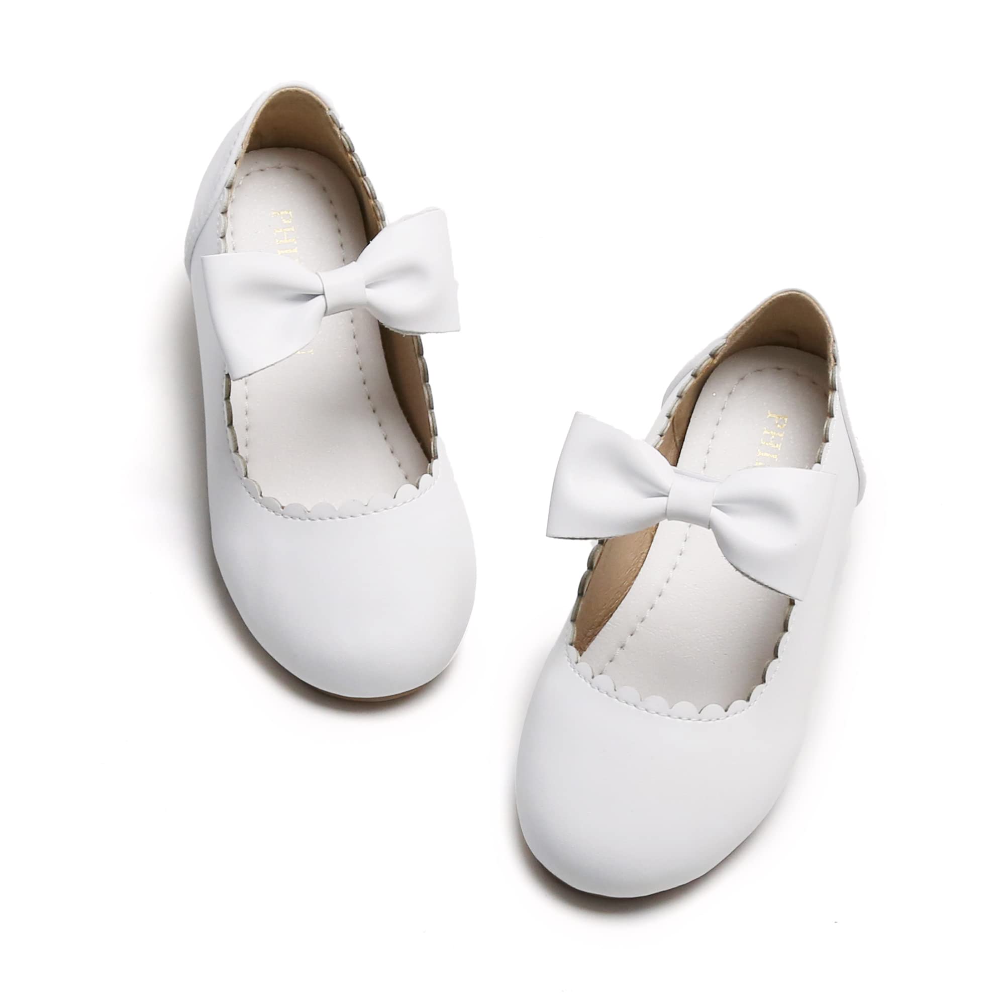 PHIRAMIN Flower Girl Dress Shoes for Toddlers & Little Kids - Comfortable Ballet Flats for Weddings, Parties & Special Occasions | Perfect for Flower Girls, Pageants & Formal Events