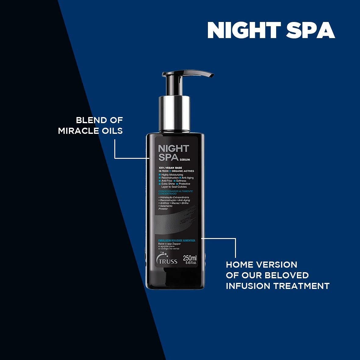 Truss Night Spa Hair Serum Bundle with Miracle Shampoo & Conditioner Set for Damaged Hair Repair - Perfect for Summer Hair Care & Salon-Quality Treatment at Home