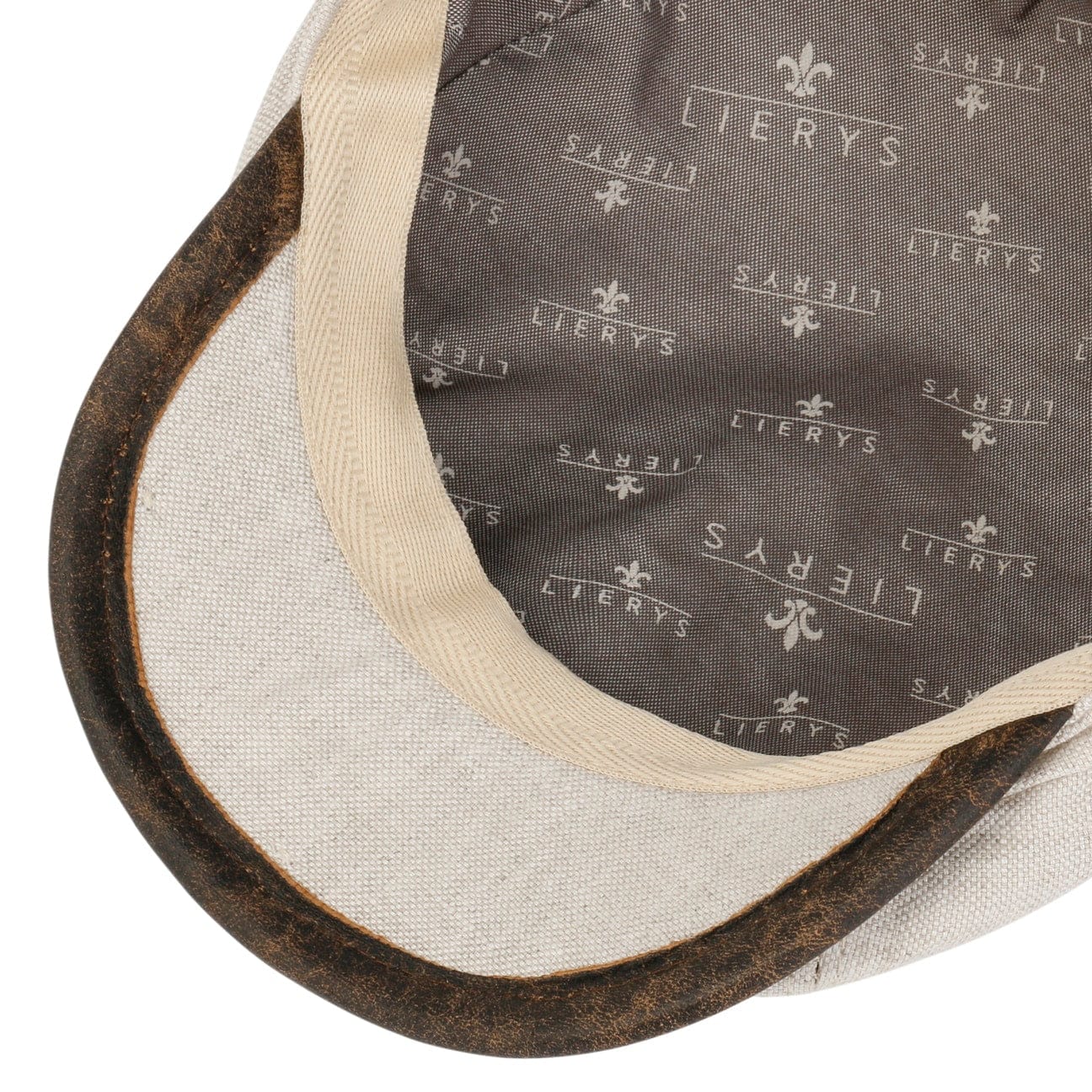Lierys Stylish City Leather Piping Linen Cap - Fashionable Unisex Summer Hat for Men & Women - Perfect for Outdoor Activities, Beach Vacations, and Urban Streetwear Looks