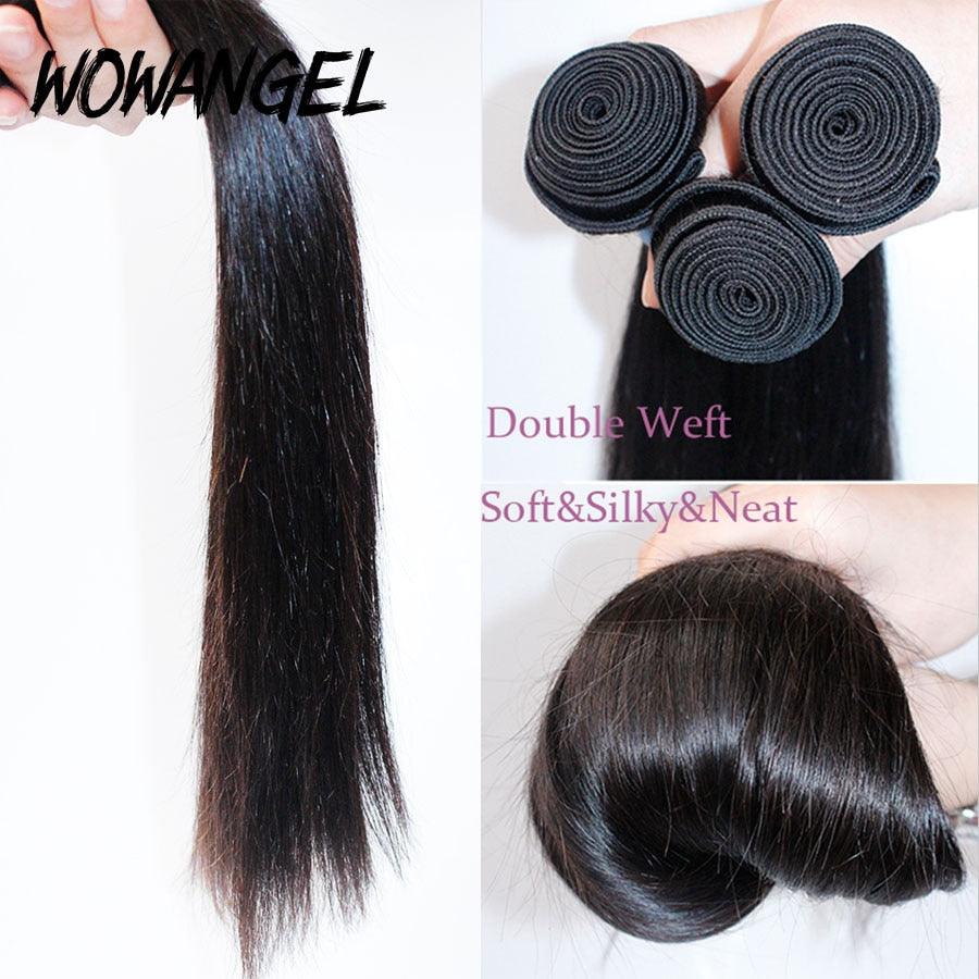 WOWANGEL 3-Piece Bundles Deal - 100% Human Hair Weaves in Loose Wave, Water Wave, Kinky Straight & Cambodian Curl Styles | Perfect for Sew-Ins, Wigs & Natural-Looking Hairstyles