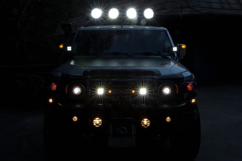 40W CREE LED Pods with Front Cowl Mounting Brackets for 2007-2014 Toyota FJ Cruiser - Off-Road Lighting, Fog Lights, Adventure Vehicle Upgrades