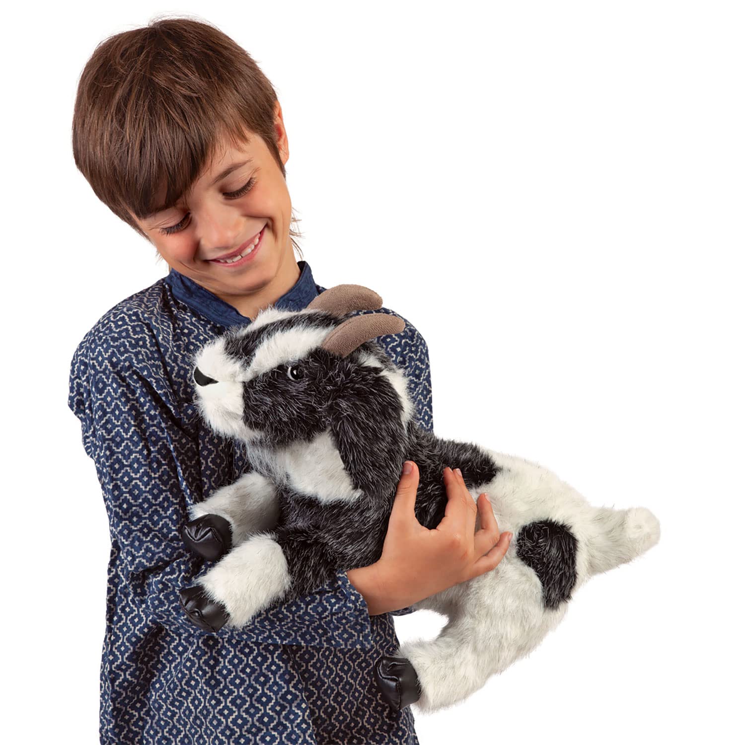 Folkmanis Goat Hand Puppet - Realistic Animal Puppet for Storytelling, Education & Play - Perfect for Kids, Teachers & Puppet Shows