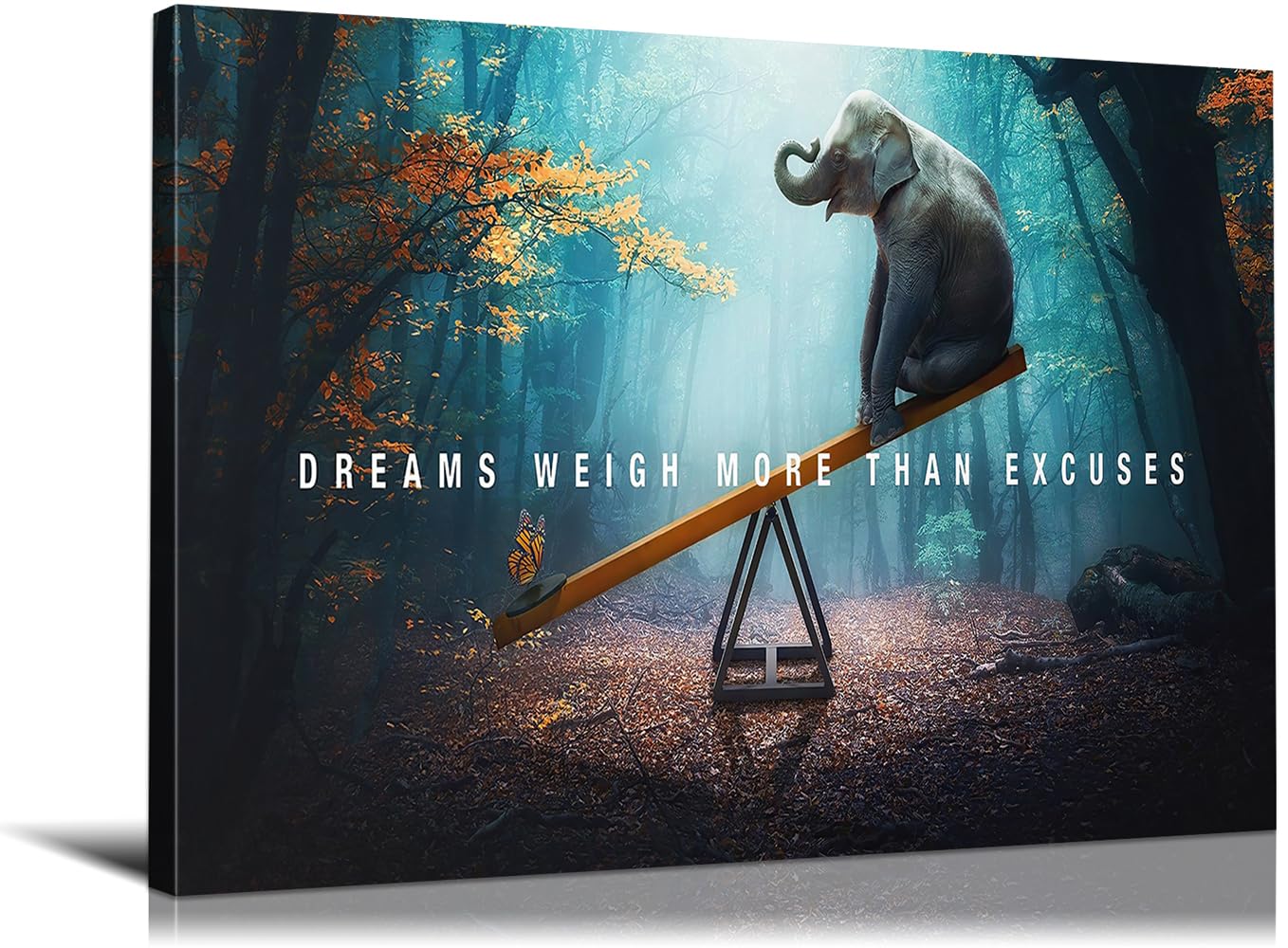 YOUHONG Motivational Wall Art Canvas - Dreams Weigh More Than Excuses Inspirational Quote Decor for Office, Classroom & Home (28x40 Inches) - Perfect for Workspaces, Study Rooms & Living Areas