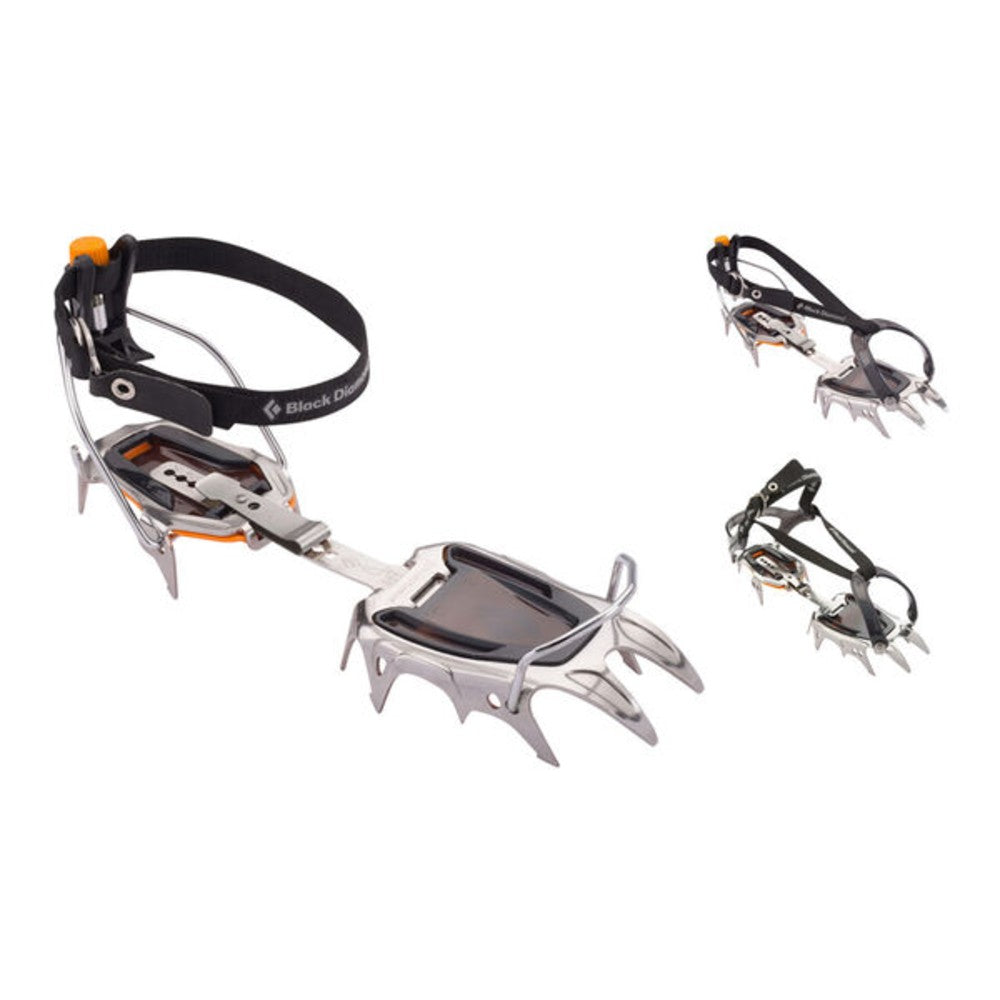 Black Diamond Serac Strap Crampons - Lightweight Aluminum Ice Climbing Traction for Hiking & Mountaineering - Perfect for Glacier Travel & Winter Trekking