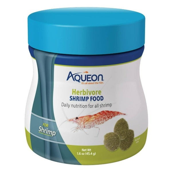Aqueon Herbivore Shrimp Food - Premium Plant-Based Fish Food for Freshwater Shrimp & Bottom Feeders - Perfect for Aquariums, Fish Tanks & Aquatic Habitats
